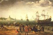 Adam Willaerts The painting Coastal Landscape with Ships by the Dutch painter Adam Willaerts oil painting reproduction